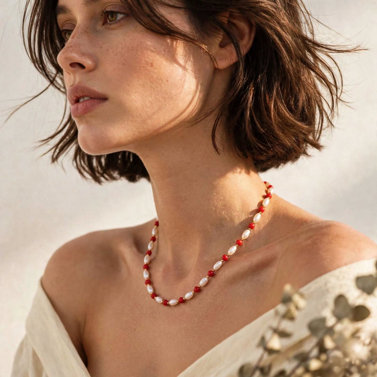 Perle de Corail – Dames Edelsteen Ketting