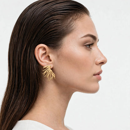 Ramo d’Oro – 18K goud vergulde oorbellen met bladmotief