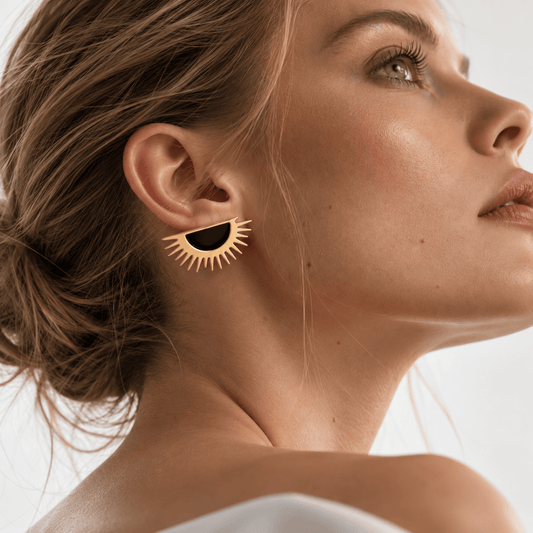 Sole Nero Dorato – Goud Vergulde Dames Oorbellen