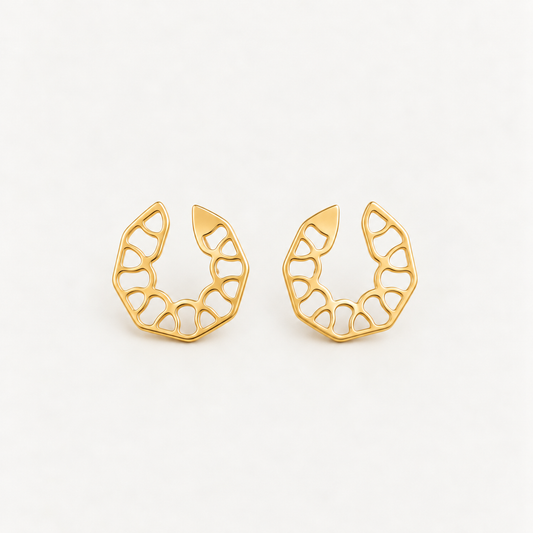 Aurea Intreccio – 18K goud vergulde oorbellen met open creool-look