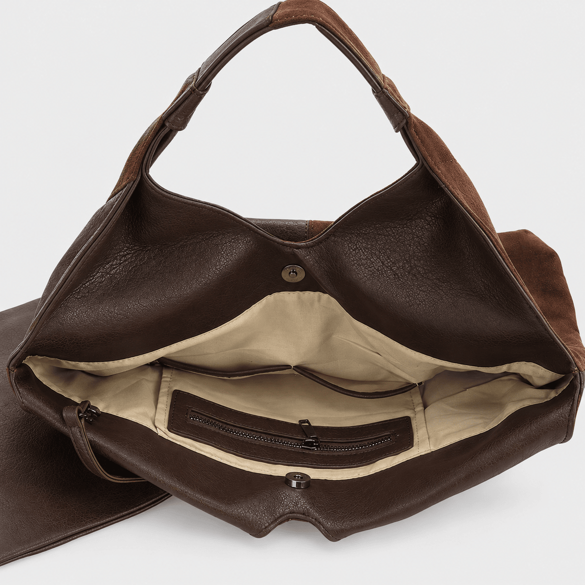 Turnhout Bruin – Dames Hobo Shopper & Schoudertas met Etui