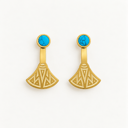 Azzurra Capri – 18K goud vergulde oorbellen met turquoise steen