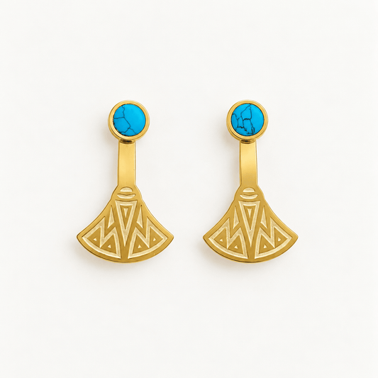 Azzurra Capri – 18K goud vergulde oorbellen met turquoise steen