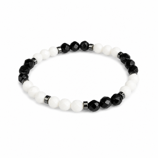 Bracciale Nero Bianco – Unisex Edelsteen Armband