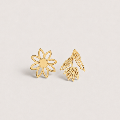 Oorbellen – Fiore & Foglia Asimmetrica