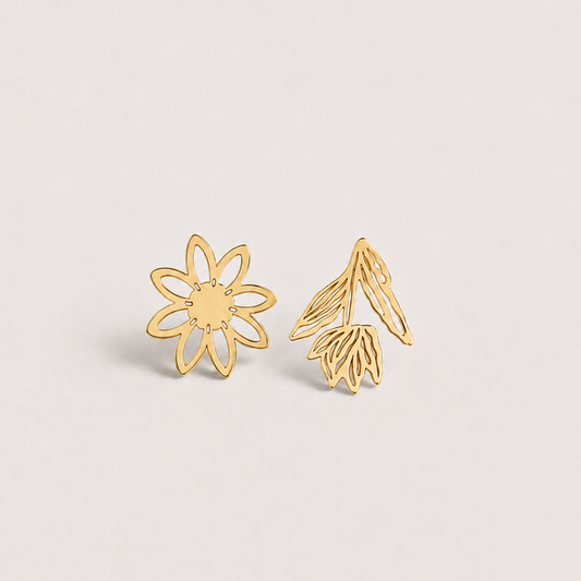 Oorbellen – Fiore & Foglia Asimmetrica