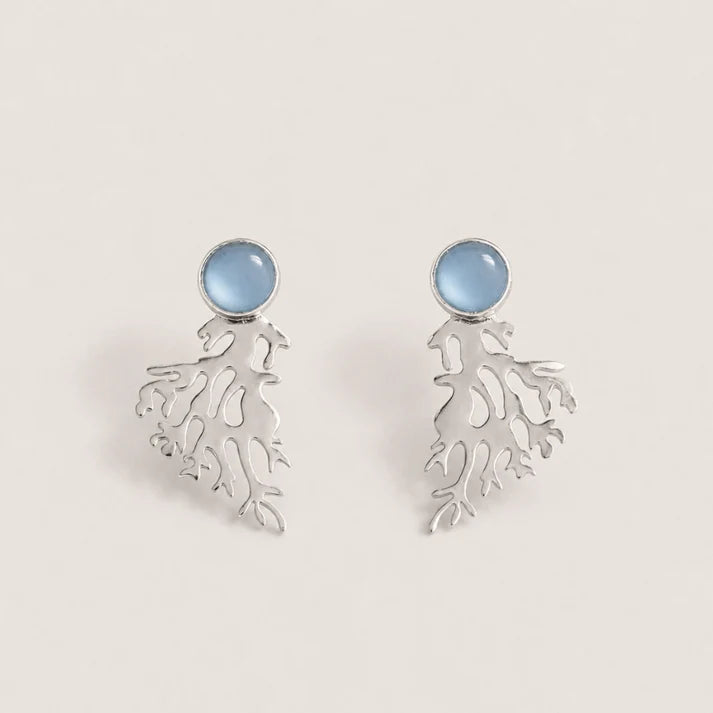 Corallo Celeste – Zilver Vergulde Dames Oorbellen