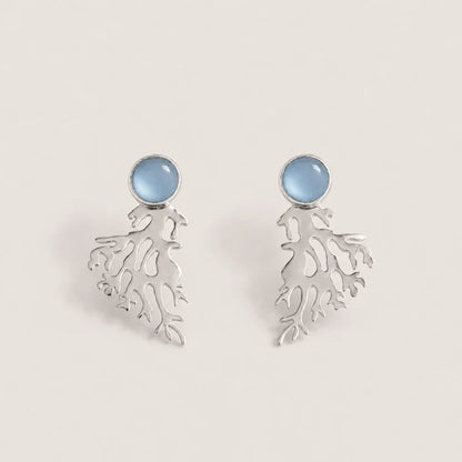 Corallo Celeste – Zilver Vergulde Dames Oorbellen