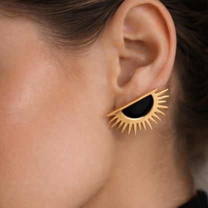Oorbellen – Sole Nero Dorato