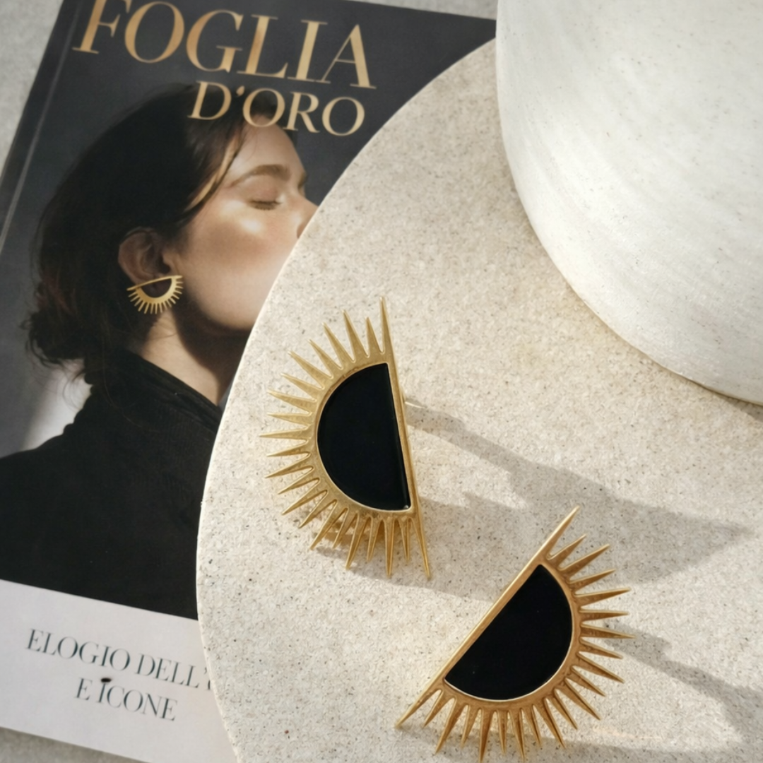 Oorbellen – Sole Nero Dorato