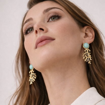 FOGLIA D’ORO Oorbellen – Corallo Azzurro