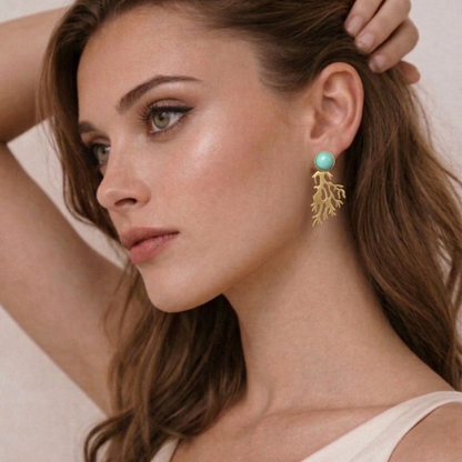 FOGLIA D’ORO Oorbellen – Corallo Azzurro