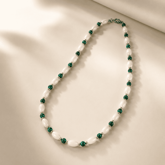 Élégance Vert Émeraude – Dames Edelsteen Ketting