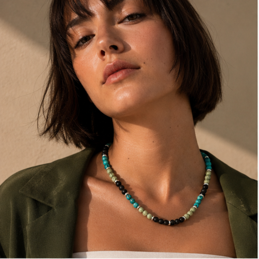 Terra Verde Eleganza – Dames Edelsteen Ketting