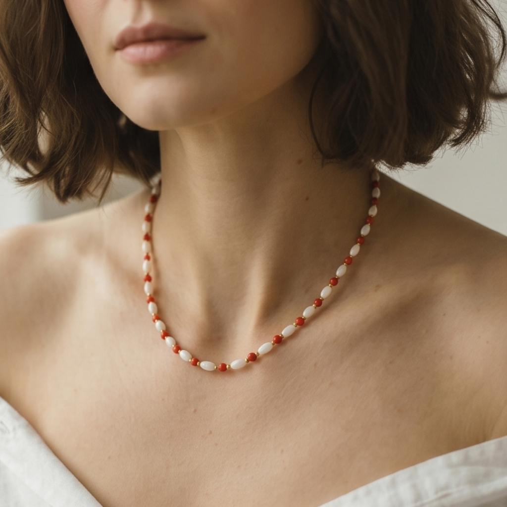 Edelsteen ketting - Perle de Corail