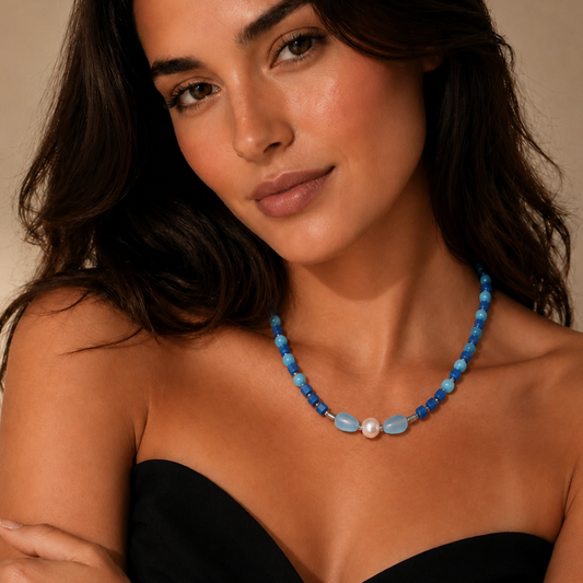Océan Perlé – Dames Edelsteen Ketting