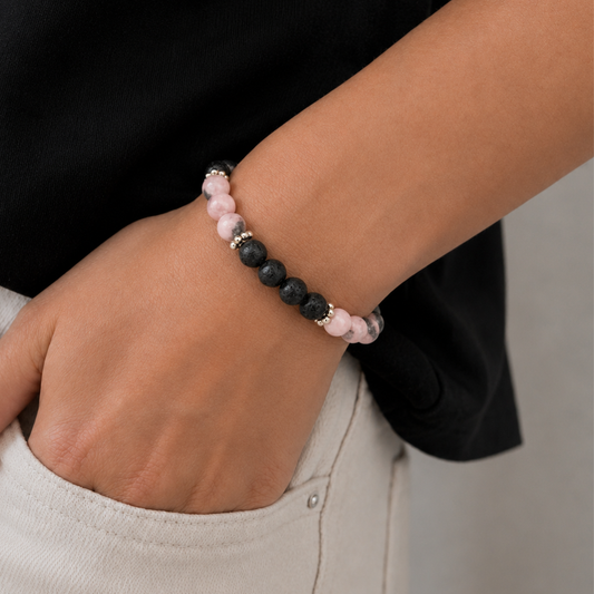 Rose Lava – Dames Edelsteen Armband