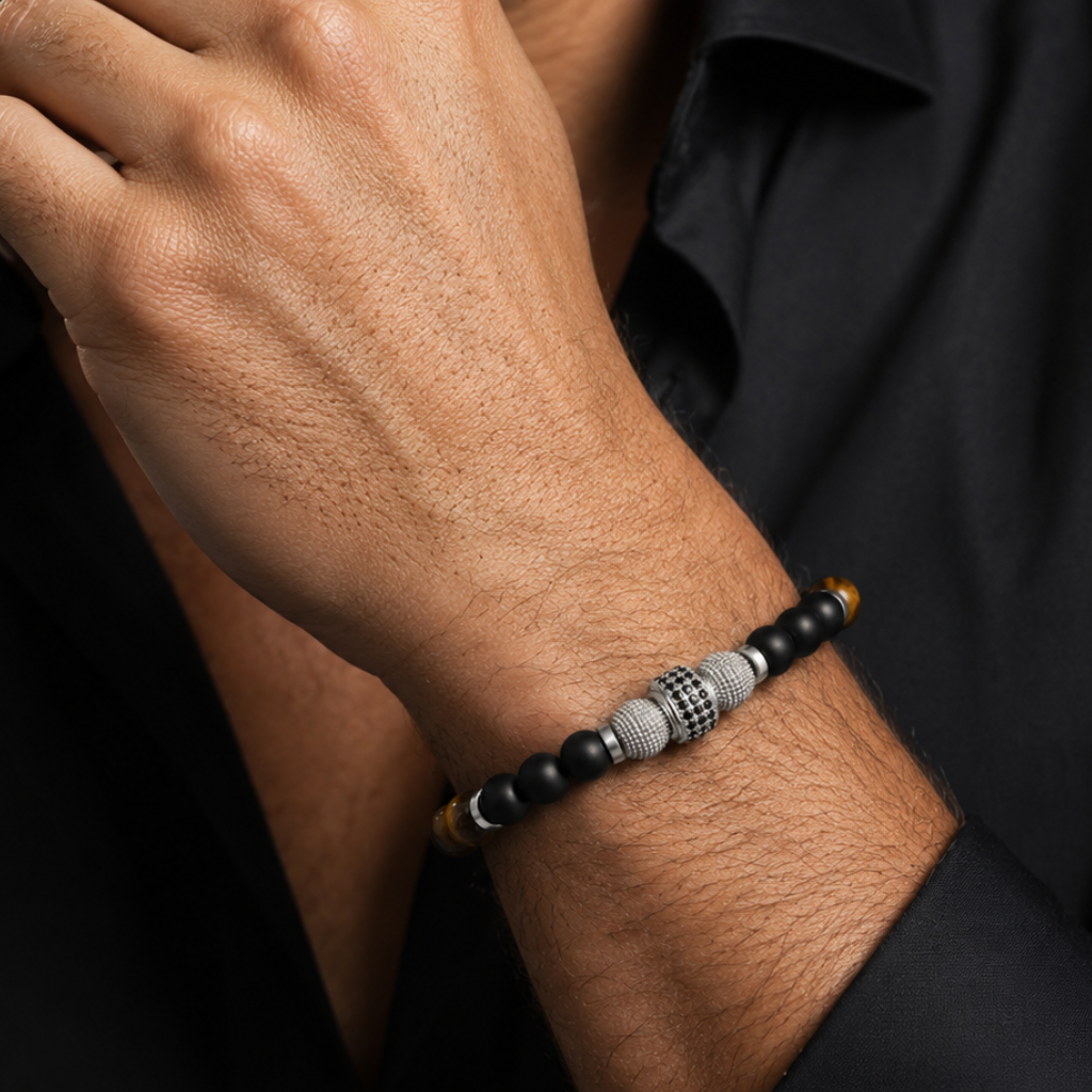 Shadow Tiger – Heren Edelsteen Armband