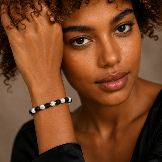 Bianco e Nero – Dames Edelsteen Armband