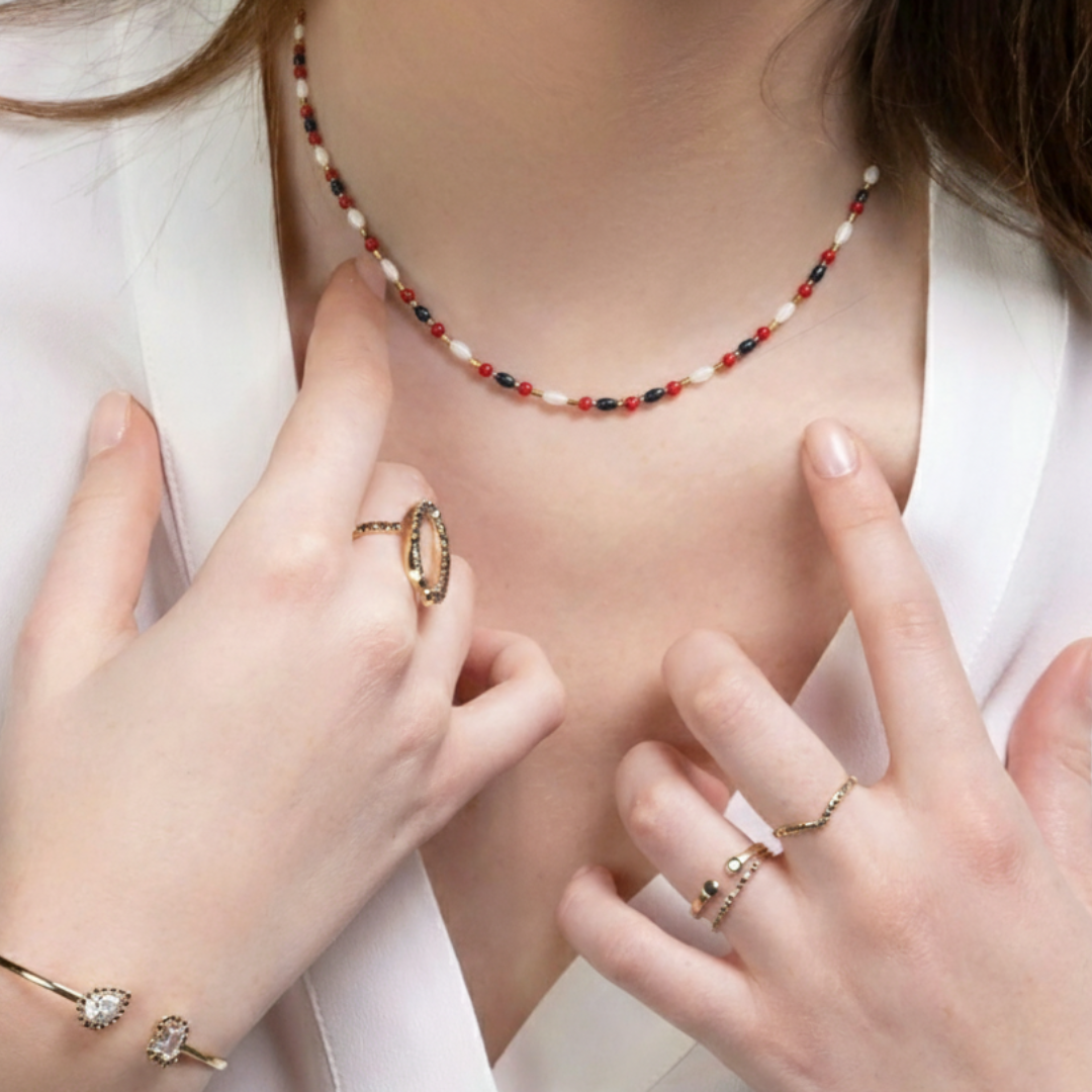 Perles de Minuit Rouge ketting