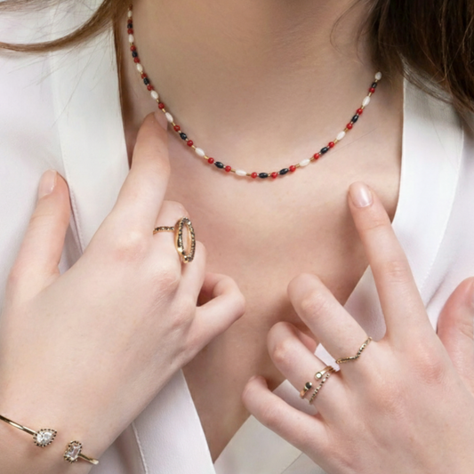 Perles de Minuit Rouge ketting