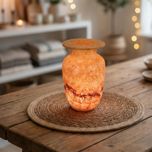 Natuursteen Windlicht 19 cm – Alabaster Luce Antica