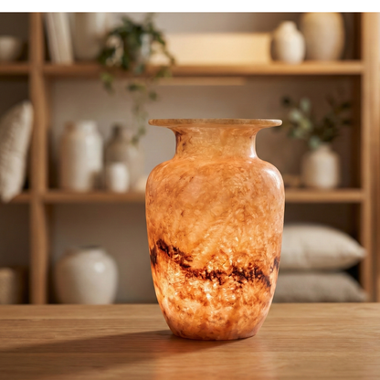 Natuursteen Windlicht 19 cm – Alabaster Luce Antica