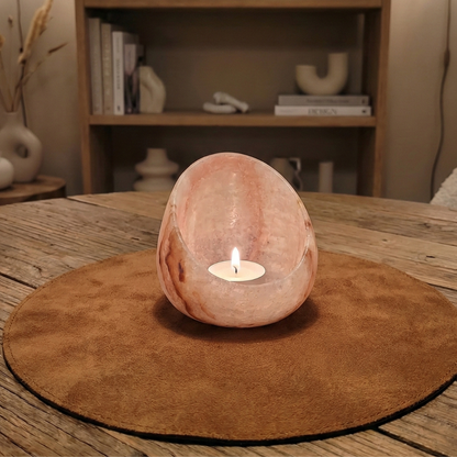 Natuursteen Waxinelichthouder 8 cm – Alabaster  Coppa d’Arte