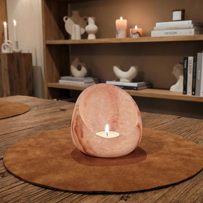 Natuursteen Waxinelichthouder 8 cm – Alabaster  Coppa d’Arte