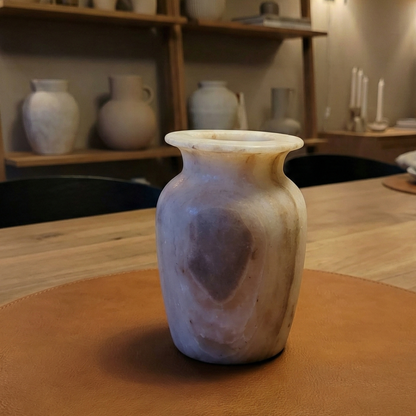 Natuursteen Windlicht 14 cm – Alabaster Elegante