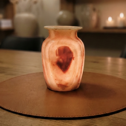 Natuursteen Windlicht 14 cm – Alabaster Elegante
