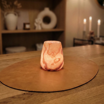 Natuursteen Waxinelichthouder 11,5 cm – Alabaster Calore Naturale