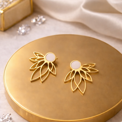 Goud Vergulde Oorbellen – Fiore Perla