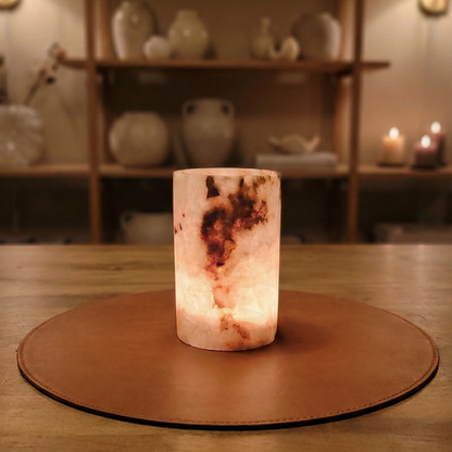 Natuursteen Windlicht 15 cm – Alabaster Luce di Calma