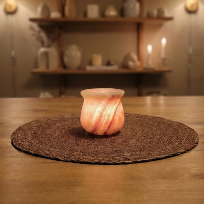 Natuursteen Waxinelichthouder 9 cm – Alabaster Luce di Pietra