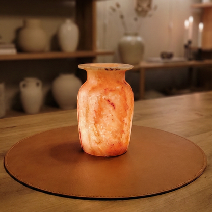 Natuursteen Windlicht 15 cm – Alabaster  Aura d’Ambra