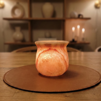 Natuursteen Waxinelichthouder 9 cm – Alabaster Luce di Pietra