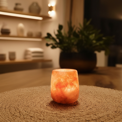 Natuursteen Waxinelichthouder 7 cm – Alabaster  Luce Intima
