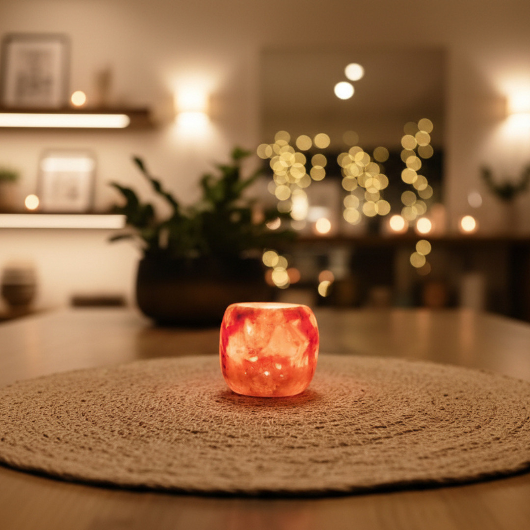 Natuursteen Waxinelichthouder 6,5 cm – Alabaster  Ambra Viva