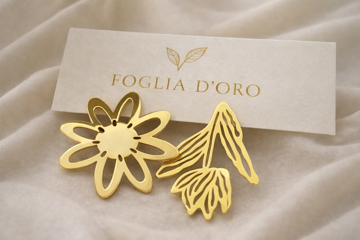 Oorbellen – Fiore & Foglia Asimmetrica