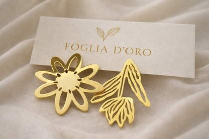 Oorbellen – Fiore & Foglia Asimmetrica