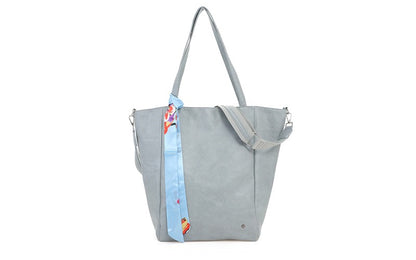 Shopper Macon – Sky Blue | Elegante Damestas met Sjaaldetail