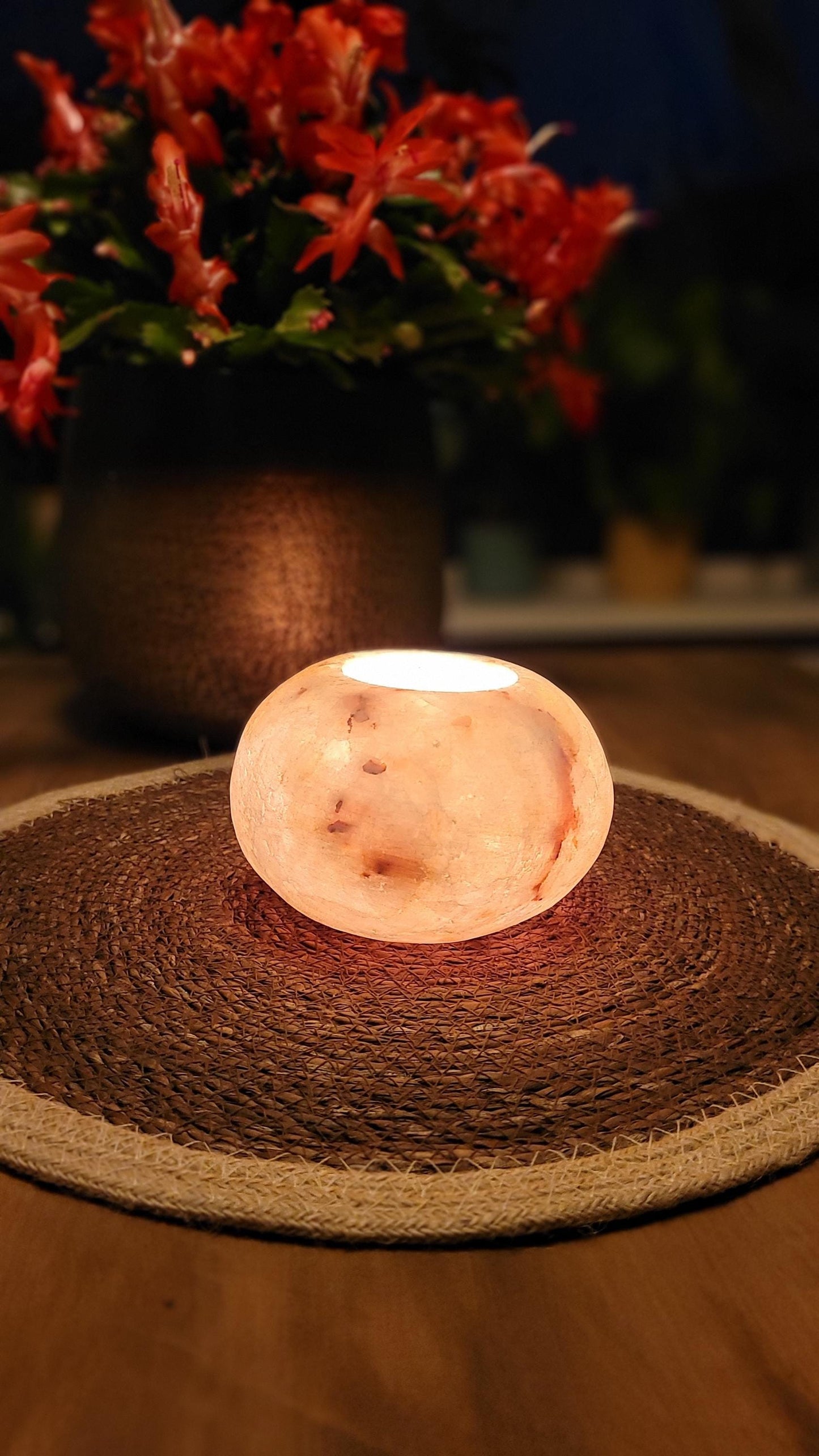 Ronde Alabaster Vaas met Licht – Uniek Design