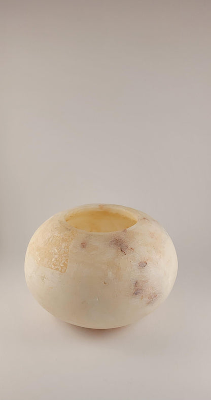 Ronde Alabaster Vaas met Licht – Uniek Design