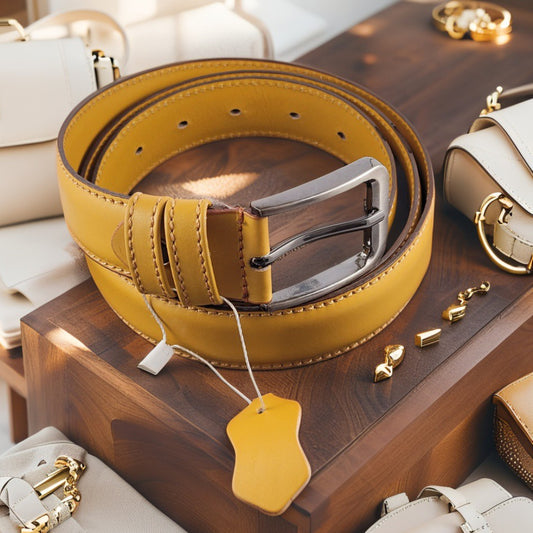 Ocra Classico – Unisex Leren Riem Okergeel