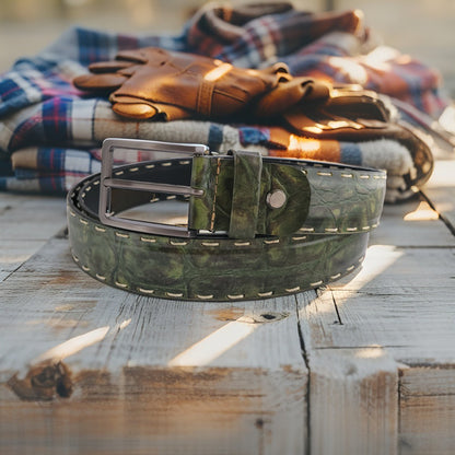 Verde Croco – Leren riem