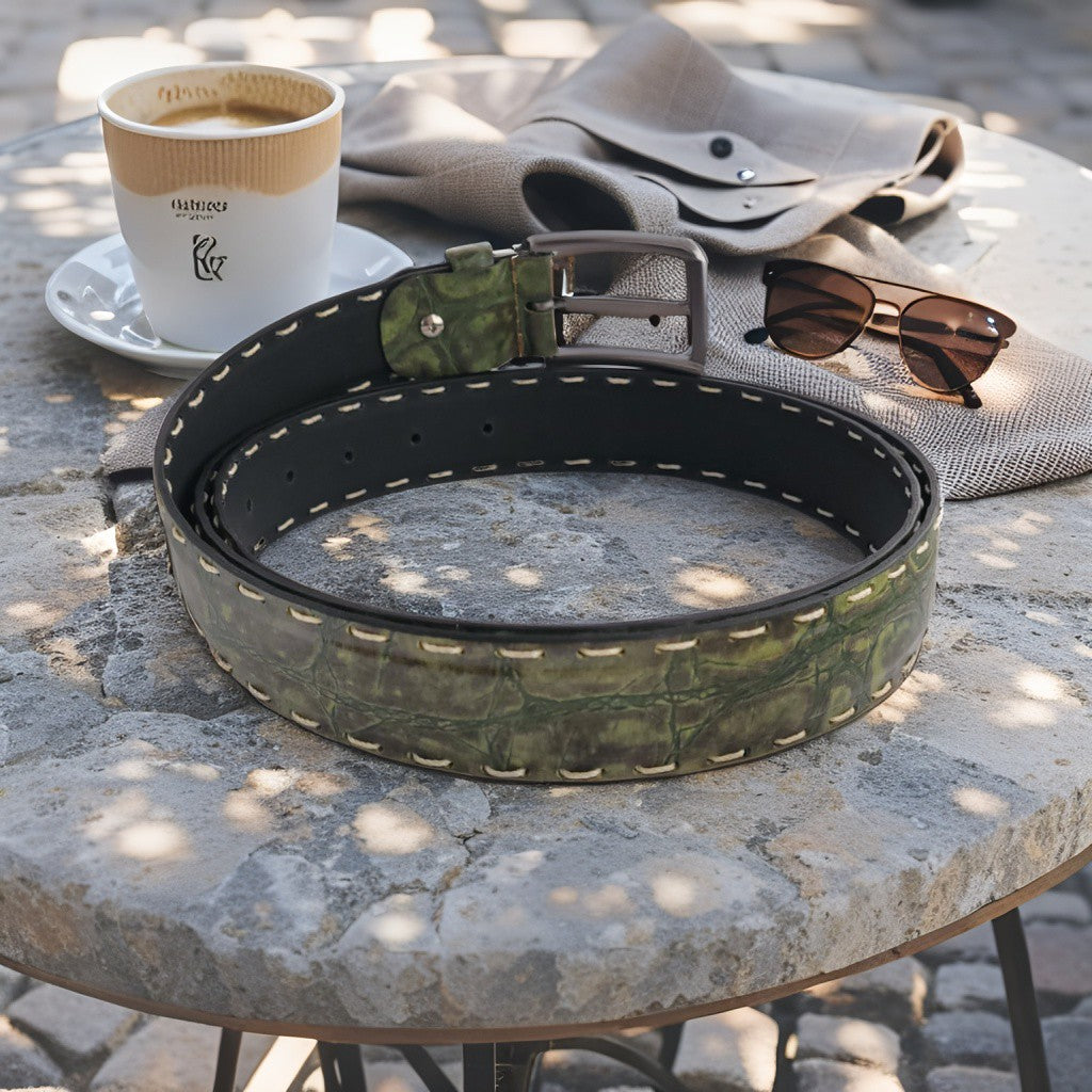 Verde Croco – Leren riem