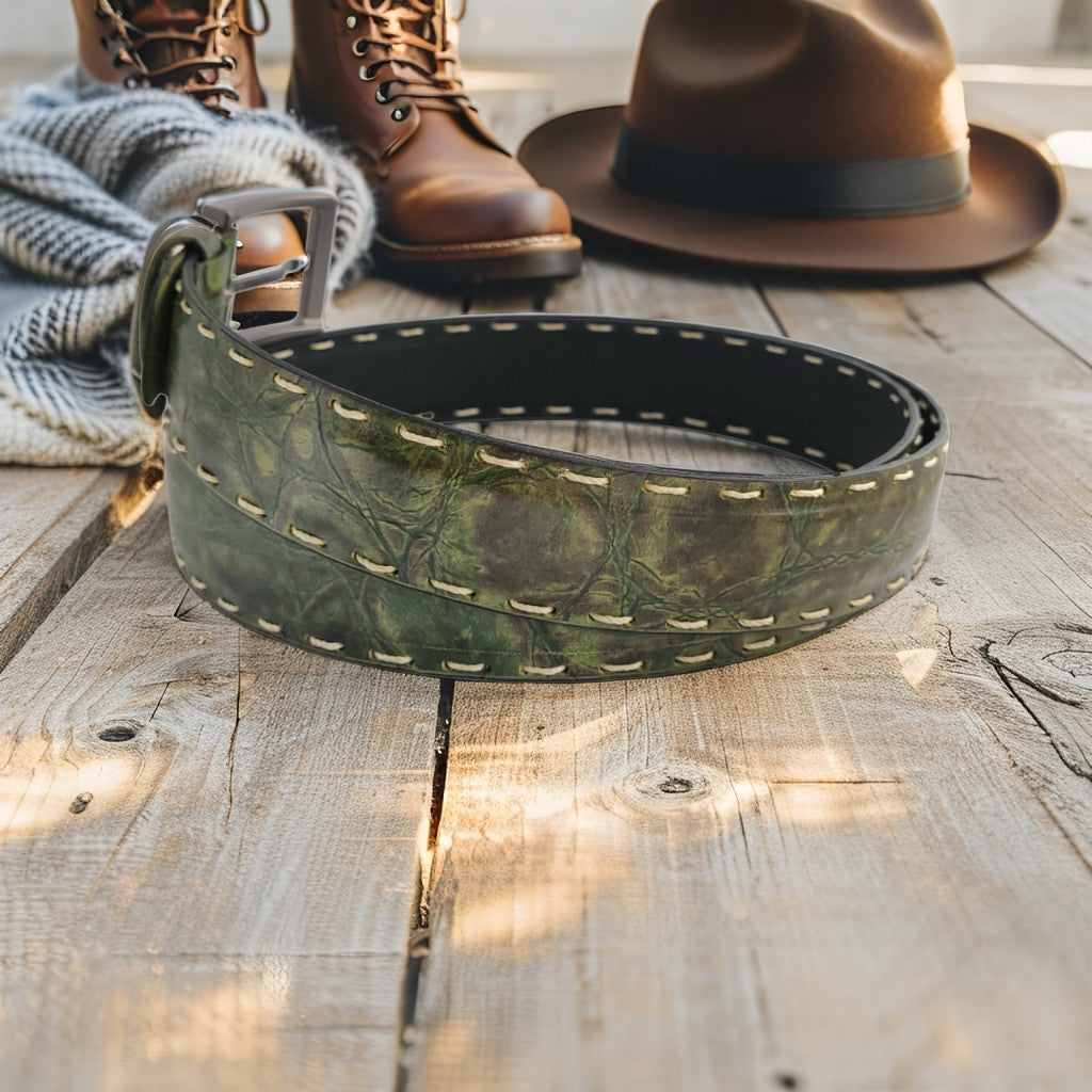 Verde Croco – Leren riem