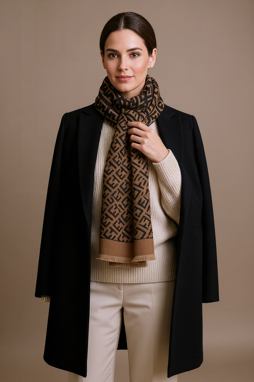 Camel & Zwart New York Sjaal